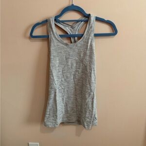 LULU LEMON GRAY STRIPED WOMEN’S WORKOUT TOP